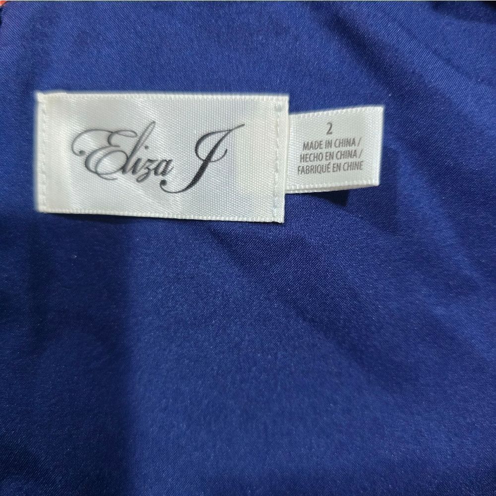 Eliza J Floral-Print Faux-Wrap Maxi Dress NWOT Size 2 Blue/Pink - Picture 5 of 5